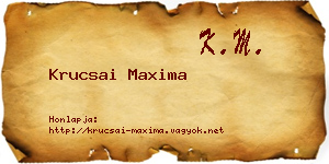 Krucsai Maxima névjegykártya